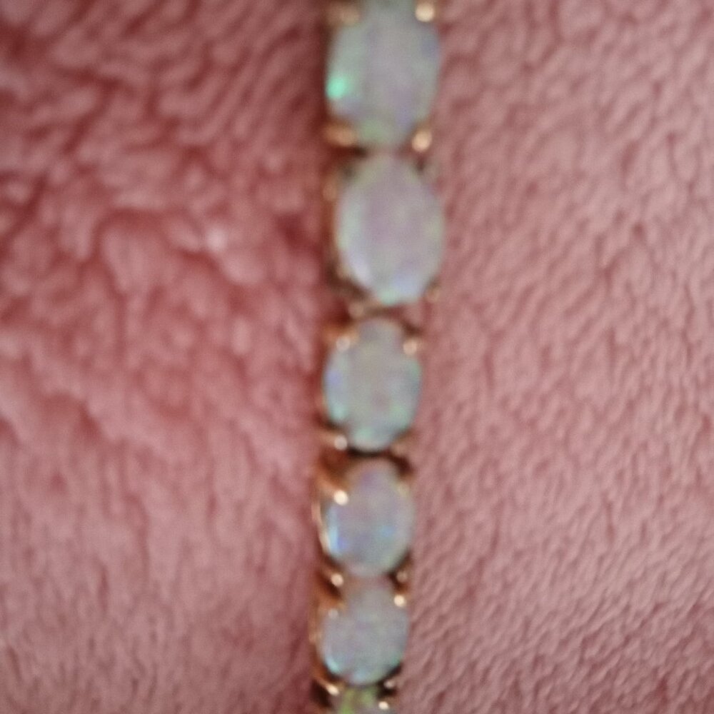 18kt yellow gold overlay Pink Opal Bracelet